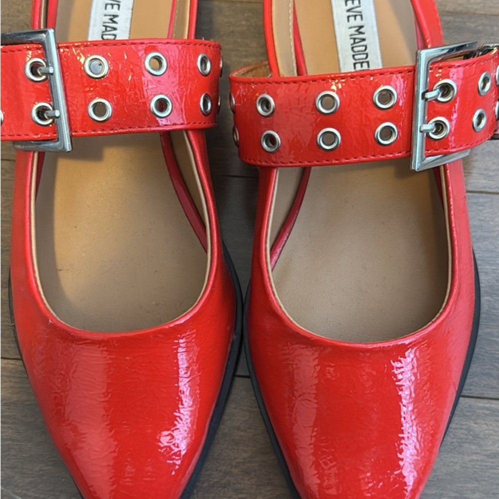 Steve Madden Smokee Red Patent Leather slingback Women Shoes